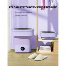 1pc 6.5L Lavadora Portátil, Mini Lavadora Plegable de con Tubo de Agua Lavadora de Limpieza Profunda y Centrifugado en Seco para Quickly Wash & Dehydrate Underwear,Dormitorio, Camping, RV Lavandería de Viaje