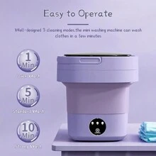 1pc 6.5L Lavadora Portátil, Mini Lavadora Plegable de con Tubo de Agua Lavadora de Limpieza Profunda y Centrifugado en Seco para Quickly Wash & Dehydrate Underwear,Dormitorio, Camping, RV Lavandería de Viaje