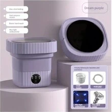 1pc 6.5L Lavadora Portátil, Mini Lavadora Plegable de con Tubo de Agua Lavadora de Limpieza Profunda y Centrifugado en Seco para Quickly Wash & Dehydrate Underwear,Dormitorio, Camping, RV Lavandería de Viaje