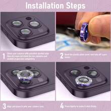 1Set Glitter Bling Metal Glass Camera Lens Protector Compatible With Iphone 15 14 13 11 Pro Max Plus 12 Mini 15Pro 14Pro Women Ring Lens Cover Gift For Birthday, Family, Friends Sparkling Crystal, Lens Protector, Phone Accessories