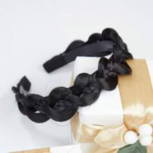 四股合成纤维编织发箍，梳状编织发圈，发饰，弹性编织发箍，女士假发 - 彩色 - 查看 17