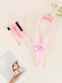 7 件套发型梳套装、无热卷发棒头带、无热卷发器无热卷发丝带带发夹和发圈、睡眠卷发丝带发卷、女士日常生活休闲梳子、返校发型工具套装、梳理发刷鼠尾梳边缘刷、沙龙用发型梳 - 彩色 - 查看 3