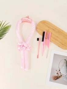 7 件套发型梳套装、无热卷发棒头带、无热卷发器无热卷发丝带带发夹和发圈、睡眠卷发丝带发卷、女士日常生活休闲梳子、返校发型工具套装、梳理发刷鼠尾梳边缘刷、沙龙用发型梳 - 彩色 - 查看 5