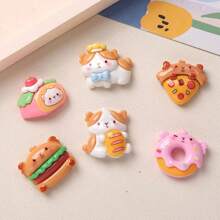 10 / 套混合可爱卡通动物系列兔子小熊猫狗圣诞风格 DIY 奶油凝胶手机壳、钥匙链、发夹、挂绳、树脂首饰配件 - 彩色 - 查看 18