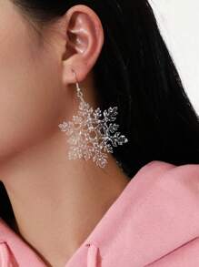 1 对简约圣诞亚克力雪花耳环 - 無色 - 查看 1