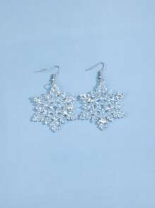 1 对简约圣诞亚克力雪花耳环 - 無色 - 查看 4