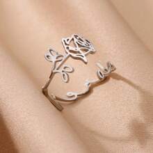 1 Chiếc Nhẫn Tên Hoa Tháng Tùy Chỉnh Cho Phụ Nữ Nhẫn Thép Không Gỉ Cá Nhân Hóa Trang Sức Hoa Tùy Chỉnh Phụ Kiện Ngón Tay Hàng Ngày Quà Tặng Sinh Nhật Đám Cưới Giáng Sinh - Nhiều màu - Xem 8