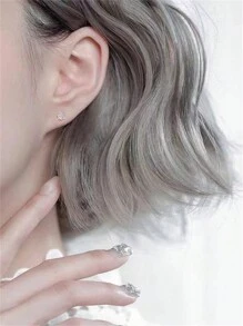 2 pezzi Orecchini a perno in argento sterling 925 con esagramma e decorazione in zirconia cubica, anello regolabile, adatto per uso quotidiano da donna
