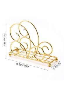 Cirelle 1pc Iron Wire European Style Napkin Holder, Paper Towel Holder, Minimalist Napkin Rack - Gold - View 4