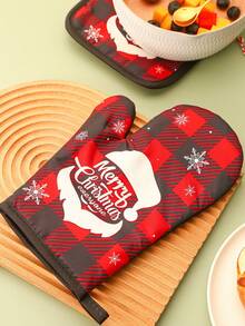 2 件套厨房套装，耐微波炉/烤箱手套和垫子，加厚隔热，适合派对、礼物、生日、圣诞节 - 彩色 - 查看 4