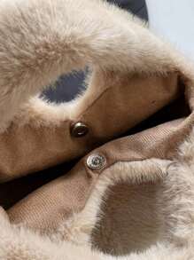 Fluffy Plush Handbag Women, Big Capacity Furry Bucket Bag With Chain Strap, Fashionable Shoulder/Crossbody Bag, New 2024 Autumn/Winter