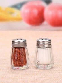 1 pieza/2 piezas Mini recipiente de vidrio transparente portátil para almacenar especias, frutos secos, galletas, dulces y alimentos secos. Para usar en la cocina, restaurante, picnic, viajes, fiestas, cafetería y escuela.