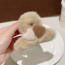 毛绒发夹，优雅蓬松发爪夹，女士小发爪头饰 - 彩色 - 查看 10