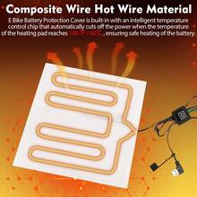 NEWBOLER E Bike Battery Cover - Cold, Dust And Waterproof E-Bike Battery Protector Accessory For Battery Heating And Increased Range For Batteries With A Circumference Of 8.66-17.5 In - Black - View 4