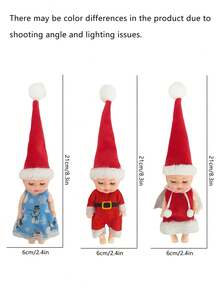 圣诞节睡娃娃毛绒玩具娃娃，节日装扮重生娃娃，睡觉婴儿毛绒动物娃娃礼物 - 彩色 - 查看 8