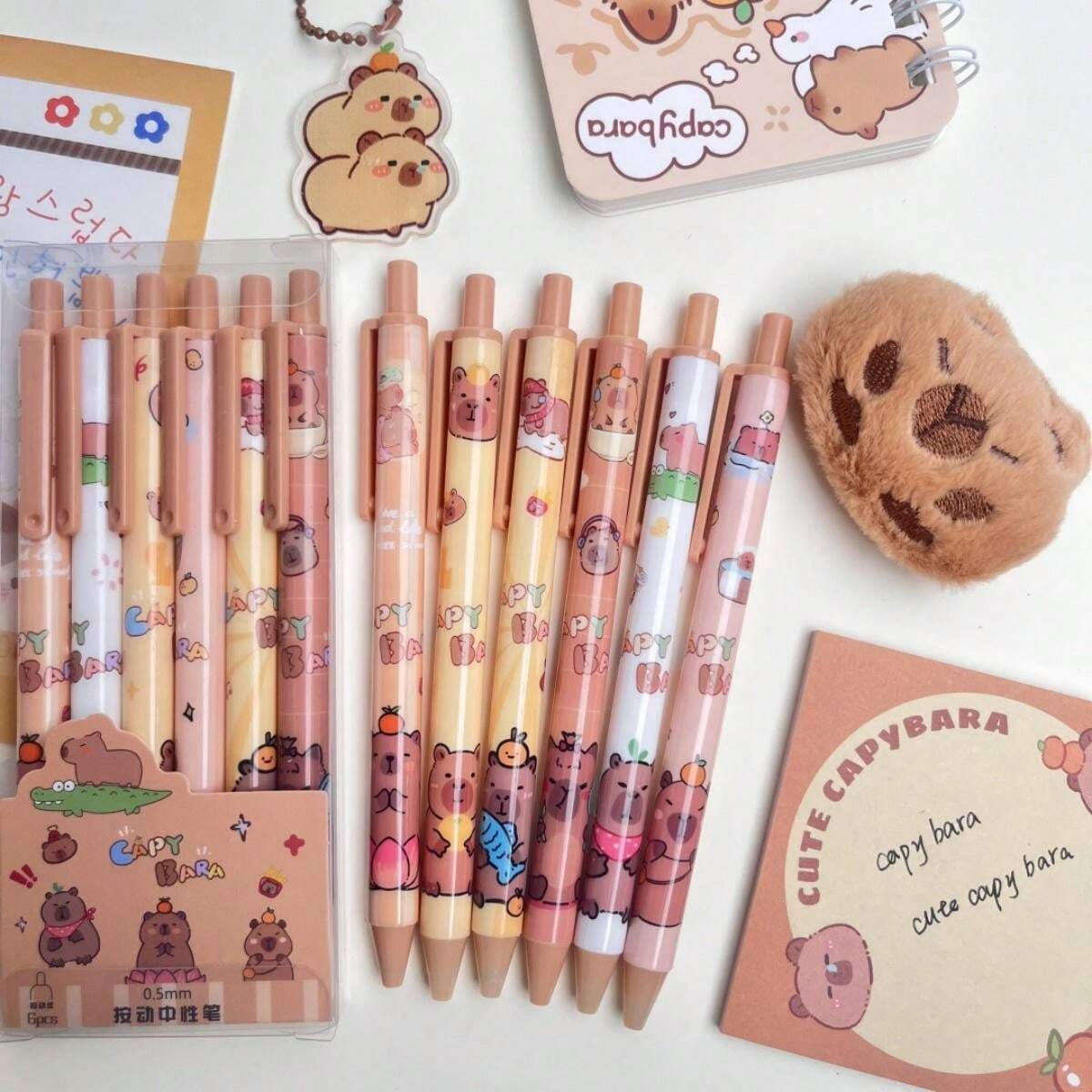 Adorable Capybara Pens Novelty Animal Pens Cartoon Gel Pen Black Ink