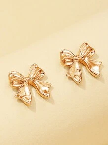1 par de pendientes de lazo elegantes y geométricos para mujer, accesorios de joyería elegantes para ropa diaria. Pendientes de lazo dorados de Navidad, regalos navideños y de Año Nuevo. Pendientes de verano con diseño de lazo, accesorios de joyería para fiestas en la playa. - pendientes de lazo - Ver 5