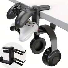1 pièce Support de casque et de contrôleur sous le bureau - Support universel en ABS pour casque de jeu avec bras rotatif réglable, organisateur de bureau à pince pour contrôleurs avec gestion des câbles