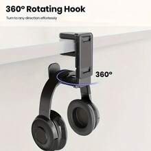 1 pièce Support de casque et de contrôleur sous le bureau - Support universel en ABS pour casque de jeu avec bras rotatif réglable, organisateur de bureau à pince pour contrôleurs avec gestion des câbles