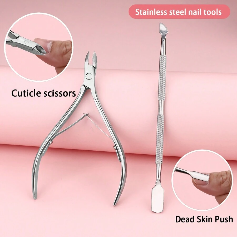 Stainless Steel Manicure Tool Set Cuticle Nipper, Corn Remover, File