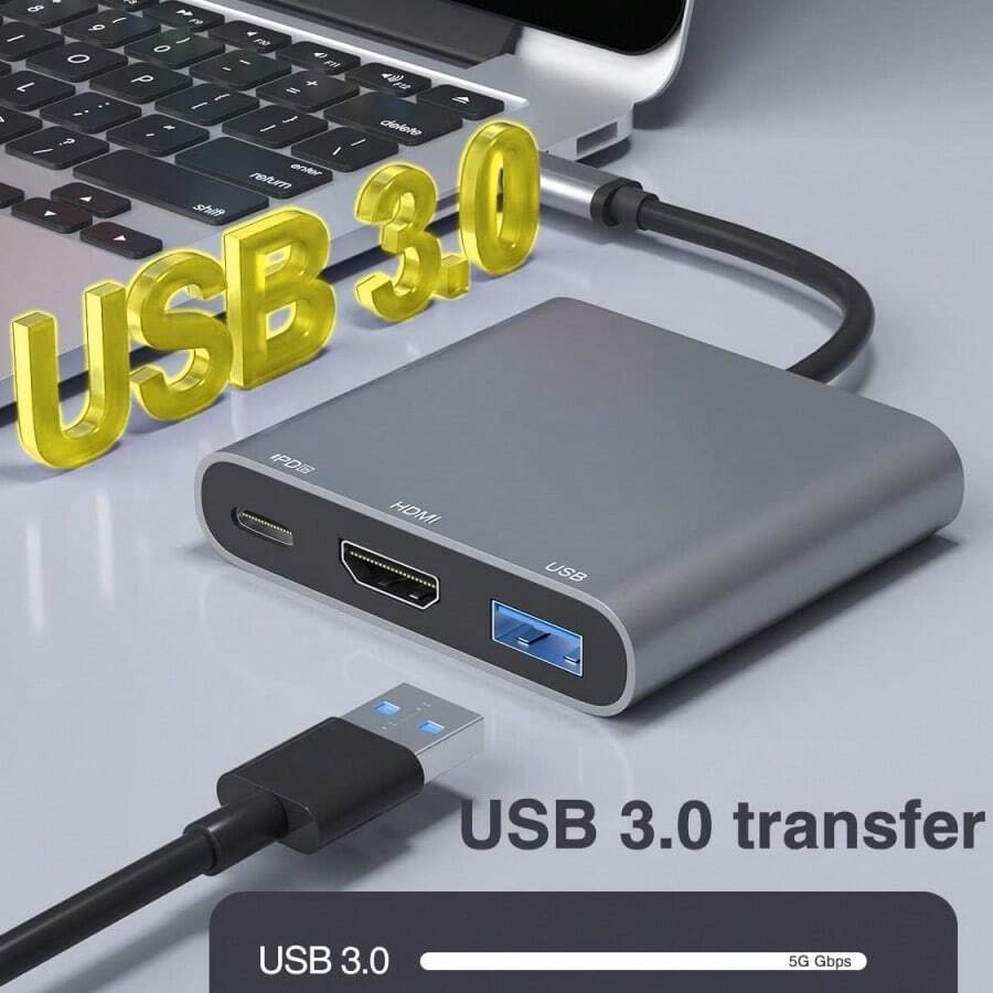 TypeC 3 In 1 Docking Station 4K 30Hz UltraHigh Definition SHEIN USA