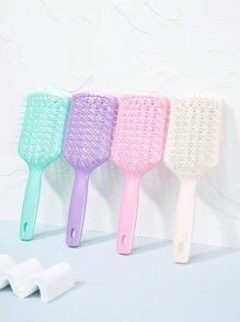 顺发梳 湿发 1 件 空心盾形梳 钻石梳 原装梳子 大号弯梳 肋梳 家用梳子 顺发按摩 蓬松梳子，纯色，双色，珠光，电镀 顺发梳 适用于自然发质 适用于女性男性女孩 减少头发拉扯和卷曲分离 - 彩色 - 查看 6