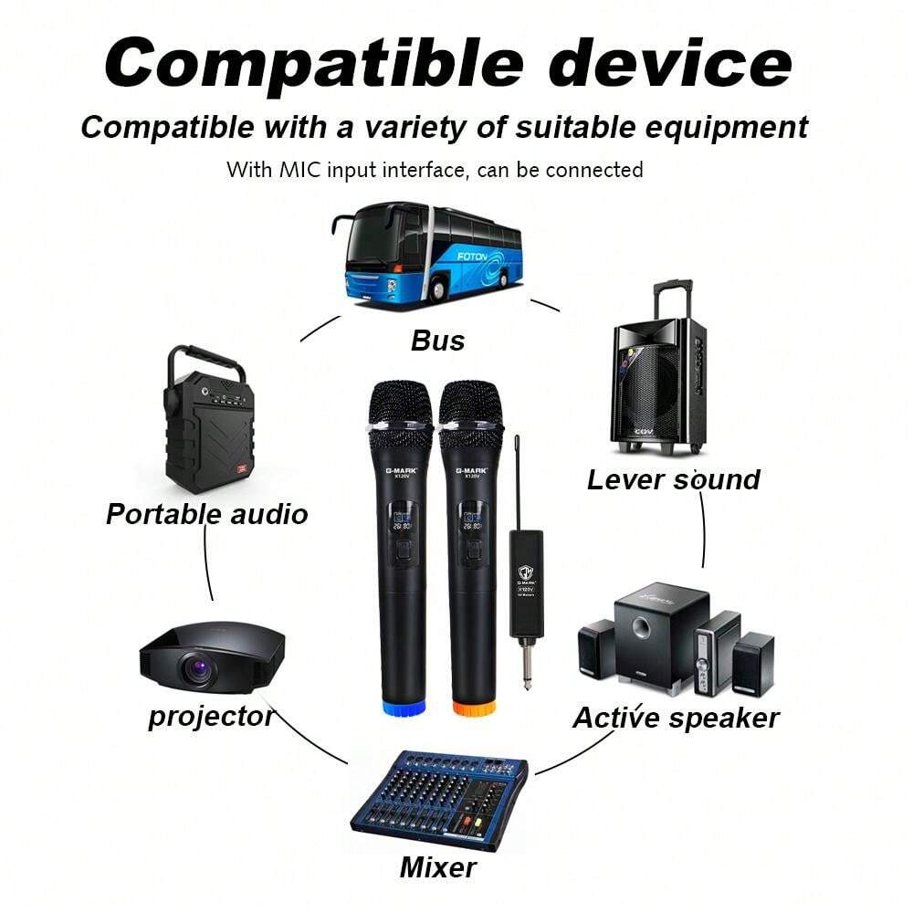 GMARK Wireless Microphone GMARK X120V Plug & Play Karaoke Handheld