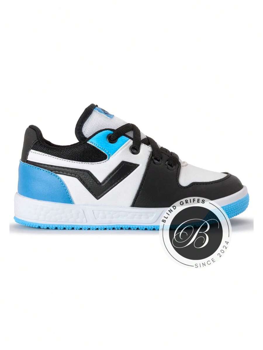 Low Chicago Children's Sneakers Boys And Girls Jdn Low Top Comfortable Casual School Children Walking Bicolor Sole - Màu xanh nhạt - Xem 1
