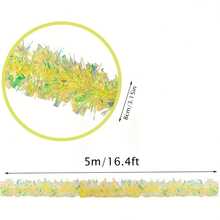 16,4FT/5m Ruy băng Giáng sinh Mã hóa Đầu trang Tiệc Giáng sinh Nhà Bếp Ngoài trời Trang trí Cây thông Noel Trắng Vàng Hồng Lấp lánh Đầu trang - trắng - Xem 2