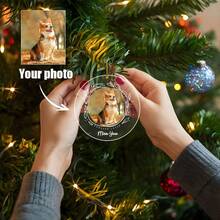 1 件定制宠物照片纪念吊坠，圣诞树亚克力纪念吊坠，为您心爱的宠物提供独特的纪念品，温馨的圣诞礼物 - 圖片色 - 查看 12