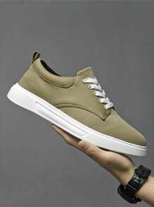 Adidași casual pentru bărbați, în stil britanic, anti-alunecare, anti-mirosuri, respirabili, care absoarbe șocurile, pantofi din pânză de Halloween de culoare uni, pantofi sport la modă cu șireturi, potriviti pentru toate anotimpurile