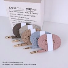 1 Piece Of Mobile Phone Lanyard Can Be Slung Diagonally And Adjusted With A Long Neck Strap That Does Not Tighten The Neck. Fashionable Women's Lanyard With PU Leather Material Neck Strap Chain Compatible With IPhone, Phone Cases, And Universal Accessories Gifts For Mother, Family, Friends, Birthday, Holiday Phone Charm, Phone Chain