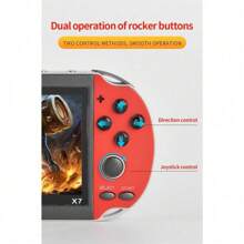 1 PC X7 Handheld Game Console With Pre-Load 3000+ Games Portable Video Games Support HDMI-Compatible Output & Double Player Classic Arcade Retro Game 8G 4.3 Inch Gifts For Kids Teens Birthday Gift, Perfect For Christmas, Halloween, And Thanksgiving Gifts - Red - View 6