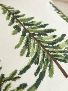 1 Stück grüne Baum Stickerei dekorative Kissenbezug, geeignet für Innenraumdekoration, universeller Kissenbezug, ohne Kisseneinlage