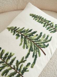 1 Stück grüne Baum Stickerei dekorative Kissenbezug, geeignet für Innenraumdekoration, universeller Kissenbezug, ohne Kisseneinlage