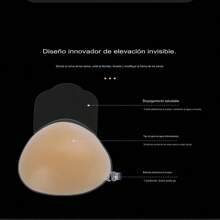 1 Pair Silicone Push Up Bras With Triangle Cups, Invisible Nipple Covers For Wedding Dresses And Backless Dresses - Beige - View 2