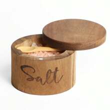 Juego de 1/2 piezas de boles de sal, pimienta y azúcar de madera de palisandro con tapas magnéticas giratorias y cucharas para almacenar azúcar, sal, especias, hierbas o condimentos favoritos