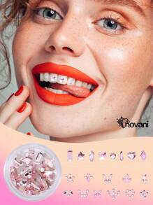 novani 1 Box Of Y2K Style DIY Tooth Jewelry With Sparkling Crystals. Multiple Tooth Gemstones. Multi-Shape Tooth Jewelry. Various Styles To Mix And Match. Shining Smile. Suitable For Daily Wear.