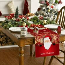 Santa Claus Table Runner, Christmas Party Dining Table Cloth Decoration, Christmas Gift