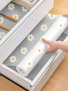 1 rolka Daisy Shelf Liner do szafek kuchennych, nieprzylepna wykładzina do szuflad, antypoślizgowa wykładzina do lodówki, wodoodporna podkładka pod lodówkę EVA, łatwe podkładki, przechowywanie, organizer kuchenny, organizer, artykuły kuchenne, wystrój pokoju, wystrój domu.