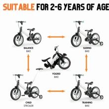 Bicicletta pieghevole cinque in uno consigliata per bambini dai 2 ai 6 anni