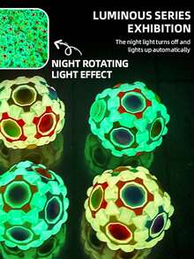 Bola de puzzle luminiscente mágica de arcoíris, rompecabezas de bola de inquietud, juguete colorido, para niños, niñas, adolescentes y adultos, juegos de puzzle que brillan en la oscuridad, bola de puzzle de cambio de color, regalo de Navidad y cumpleaños - Multicolor - Ver 7