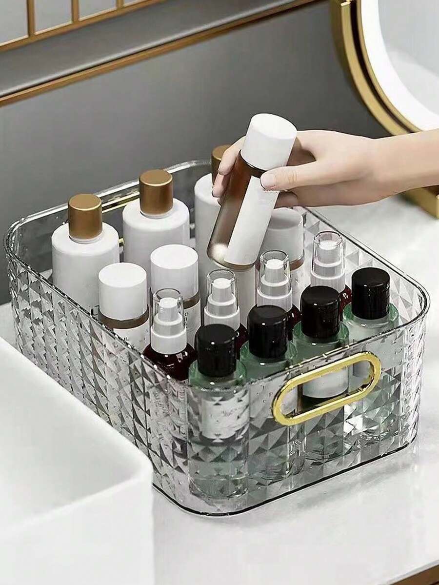 1 hộp đựng đồ để bàn đơn giản, phòng tắm, phòng ngủ, giỏ đựng đồ nhà bếp, hộp đựng đồ trang điểm sáng tạo, giỏ đựng đồ ăn nhẹ sang trọng, hộp đựng đồ phụ kiện nhà bếp - trắng - Xem 1