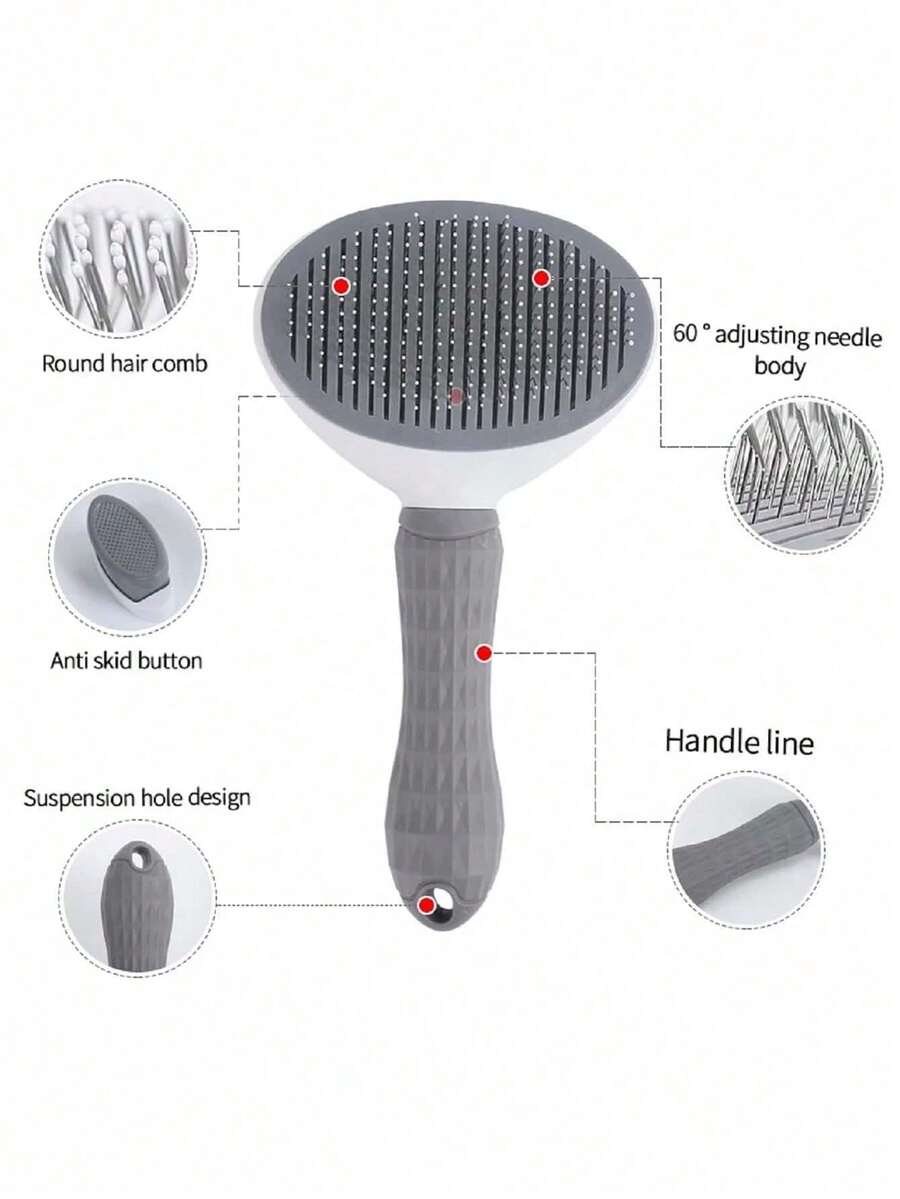 1PC Cat Hair Removal Brush Pet Hair Removal Comb Anti Slip Hair Comb Stainless Steel Dog Comb