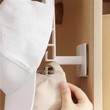 Space Saving Hat Rack - Over The Door Hanging Baseball Cap Holder, Plastic Wardrobe Storage Solution - White - View 3