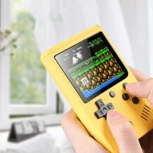 1pc Retro Handheld Game Console, Nostalgic Gift, Macaron Color Puzzle Gaming Device Toy