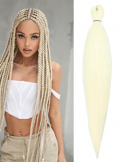 شعر تجديل ممتد مسبقًا بطول 26 بوصة، شعر تجديل ياكي ناعم احترافي لضفائر ملتوية، إعداد الماء الساخن، وصلات شعر كروشيه صناعية باروكة