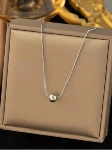1条银色珠子INS风时尚百搭项链（OPP袋包装） - 銀色 - 查看 4