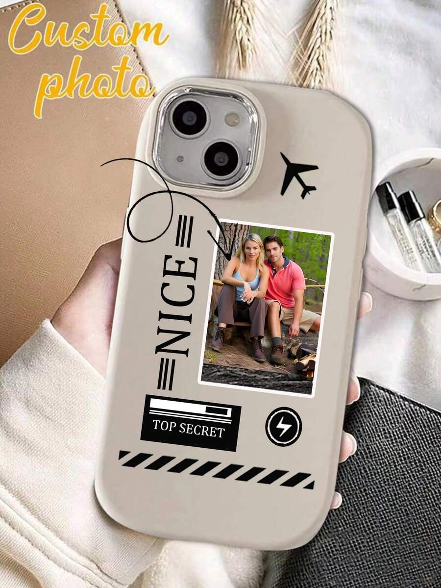 Ốp lưng điện thoại di động tùy chỉnh có ảnh cặp đôi, tương thích với Apple IPhone 15 Pro Max/14 Plus, bao phủ toàn diện, chống sốc, tương thích với iPhone XS/SE, thiết kế tự làm cho nam và nữ - Trong sáng - Xem 1