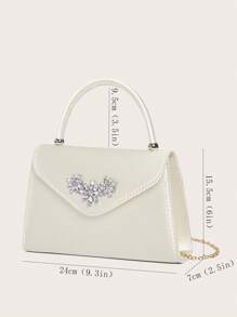Túi xách thời trang nữ đính đá Rhinestone Floral, Túi xách mới cho tiệc cưới cao cấp, Túi đựng váy dạ hội bằng lụa giả cao cấp, Ví đựng đồ dự tiệc cưới cô dâu - Rượu sâm banh - Xem 7